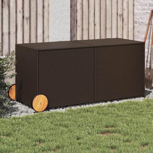 vidaXL Gartentruhe mit Rollen, Kissenbox Auflagenbox mit Deckel