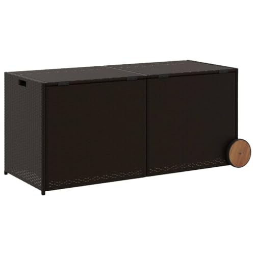 vidaXL Gartentruhe mit Rollen, Kissenbox Auflagenbox mit Deckel