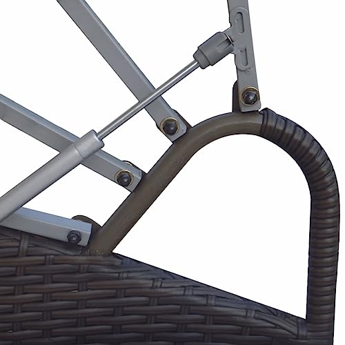 vidaXL Outdoor Loungebett, Sonneninsel mit Sitzpolster Dach