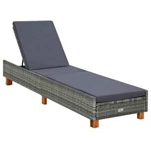 BaraSh Sonnenliege mit Auflage Gartenliege Sonnenliegen Gartenliege Auflage BalkonmöBel Lounge Sessel Outdoor Rattan Grau