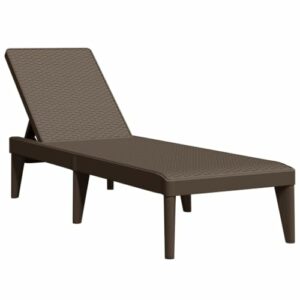 vidaXL Sonnenliege, Gartenliege Verstellbare Rückenlehne, Liegestuhl Liege mit Rattan-Optik, Relaxliege Strandliege Gartenmöbel, Braun PP