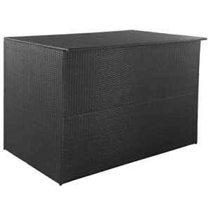 Atlojoys Gartenbox, Gartenhã¤User & Aufbewahrung, Auflagenbox, Wasserdicht, Sitzkissen Outdoor Kissenbox, Garten Möbel, Aufbewahrungsbox, Schwarz 150x100x100 cm Poly Rattan