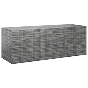 BaraSh Garten-Kissenbox PE Rattan 291x100,5x104 cm Grau Gartenbox Wasserdicht Outdoor Storage
