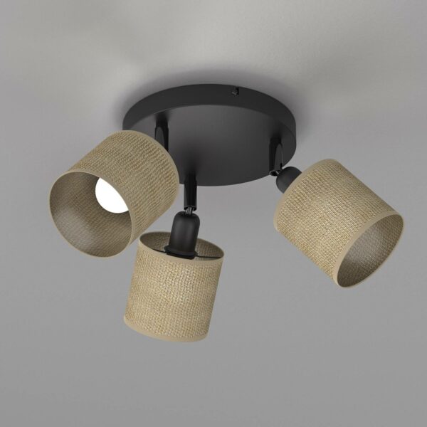 Deckenlampe Adeline Juteschirme 3-fl. rund – Bild 3