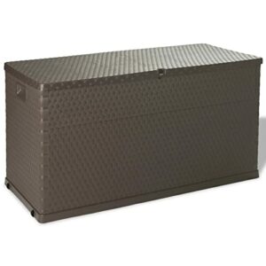 BaraSh Garten-Aufbewahrungsbox Gartenbox Wasserdicht Box FüR Gartenauflagen Garten Aufbewahrungsbox Casaria Auflagenbox Braun 120x56x63 cm PP Rattan