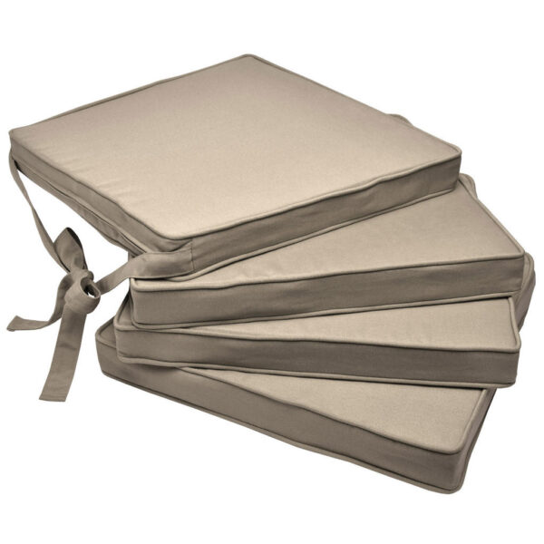 Beautissu STUHLKISSEN Loft SK 45/40/5 cm Natur 4tlg Naturfarben