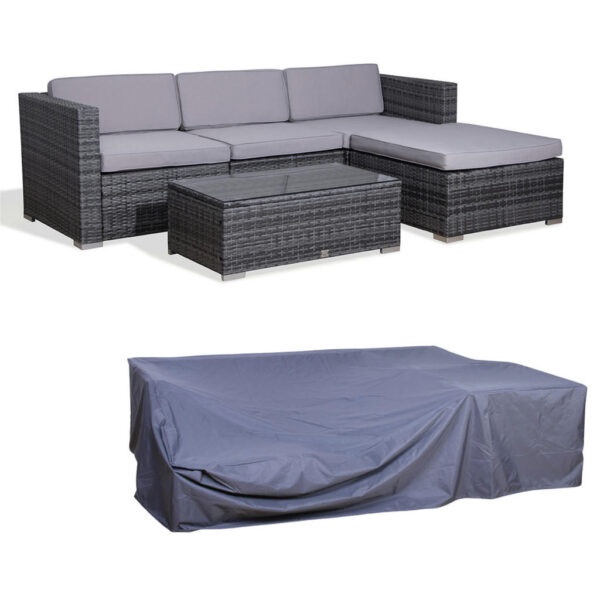 SVITA GARTENLOUNGE Set mit Haube Grau