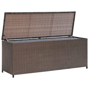 BaraSh Garten-Aufbewahrungsbox Gartenbox Wasserdicht Box FüR Gartenauflagen Garten Aufbewahrungsbox Casaria Auflagenbox Braun 120x50x60 cm Poly Rattan