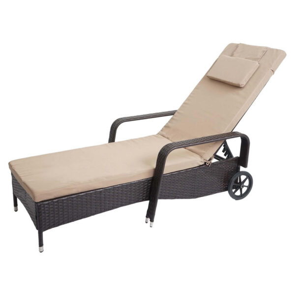 MCW POLY-RATTAN SONNENLIEGE Braun, Beige Braun, Beige