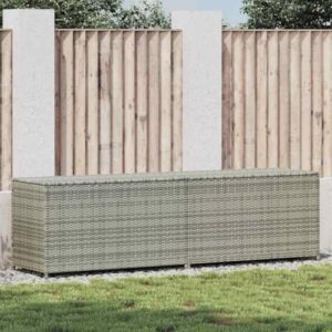 ACAGALA Gartenbox Poly Rattan, Auflagenbox Kissenbox Gartentruhe Aufbewahrungsbox Auflagenkiste mit Innentasche, 200x50x60 cm, Grau