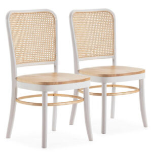 VS Venta-stock STUHL-SET 2 Vesta weiße/eichen, Massivholz Honigeiche