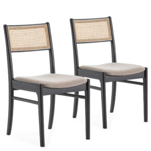 VS Venta-stock STUHL-SET 2 Vilma Schwarz Wash, Massivholz Schwarz