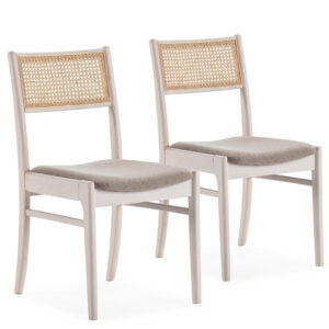 VS Venta-stock STUHL-SET 2 Vilma Weiß Wash, Massivholz Weiß