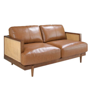 ANGEL CERDA SOFA 2-Sitzer-Sofa aus braunem Leder 164/96/83 cm Braun, Walnussfarben ANGEL CERDA AT
