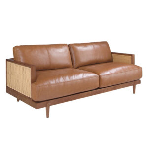 ANGEL CERDA SOFA 3-Sitzer-Sofa aus braunem Leder 205/96/83 cm Braun, Walnussfarben ANGEL CERDA AT