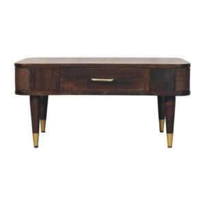 Artisan Furniture TISCH mit Samt-Mokka-Finish, 1 Schublade, dunkelbraun Dunkelbraun