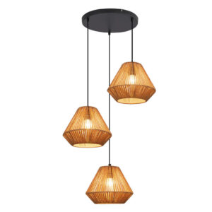 ZMH PENDELLEUCHTE Tabitha 30/30/150 cm Braun